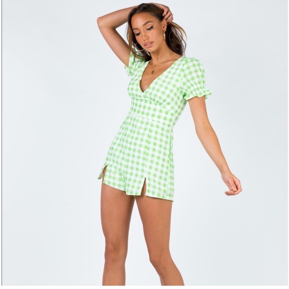 Princess Polly Pants - PRINCESS POLLY RHIANNON PLAYSUIT GREEN Sz.0US